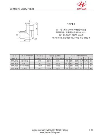 SAE 3000 Flange Elbow ORFS-adapter