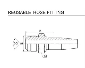 SAE 90° KOTTE Slang Beslag